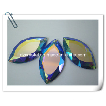 Boat Shaped Glass Rhinestone Beads